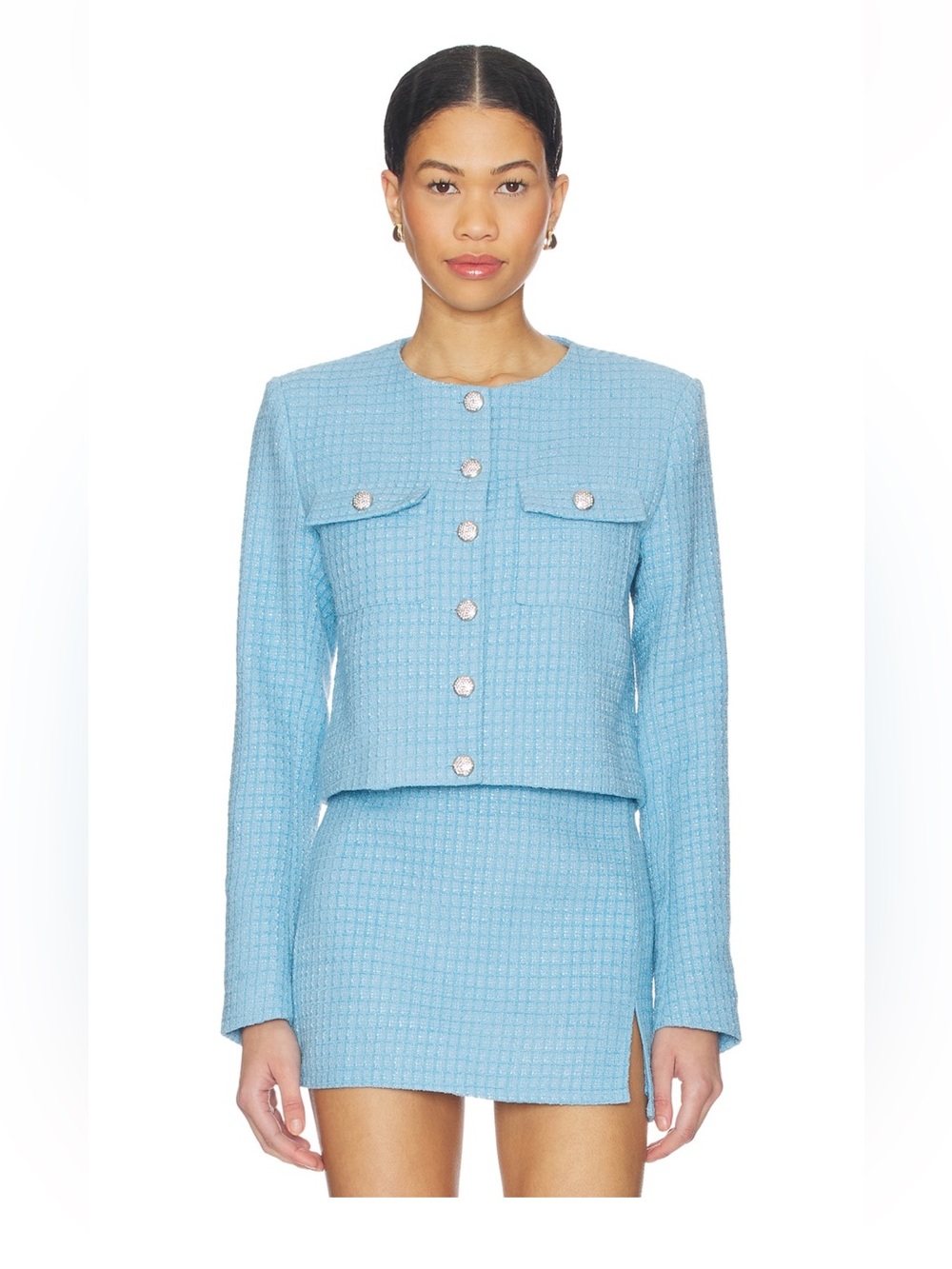 MORE TO COME Willow Crop Jacket and Mini Skirt Set